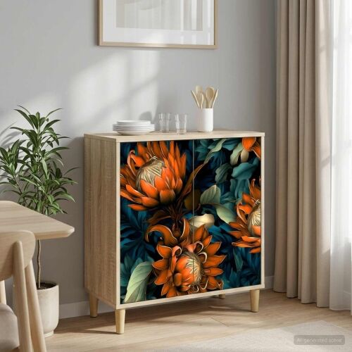 Kreveta LOCHEM Sonoma 69 x 33 x 75 cm Konstruirano drvo - Narančasti uzorak Cijena