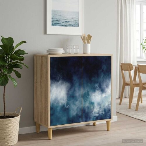 Kreveta RAALTE Sonoma 69 x 33 x 75 cm Konstruirano drvo - Plavi mramorni uzorak Cijena