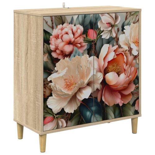 Kreveta BORNE Sonoma 69 x 33 x 75 cm Konstruirano drvo - Print lagane peonije Cijena