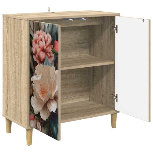 Kreveta BORNE Sonoma 69 x 33 x 75 cm Konstruirano drvo - Print lagane peonije Cijena