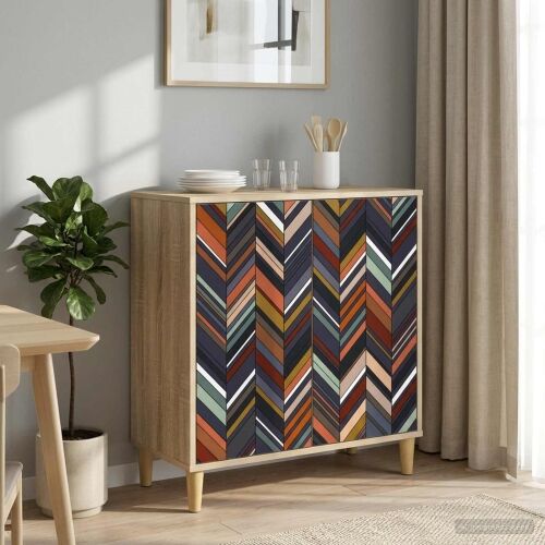 Kreveta OMMEN Sonoma 69 x 33 x 75 cm Konstruirano drvo - Geometrijski uzorak Cijena