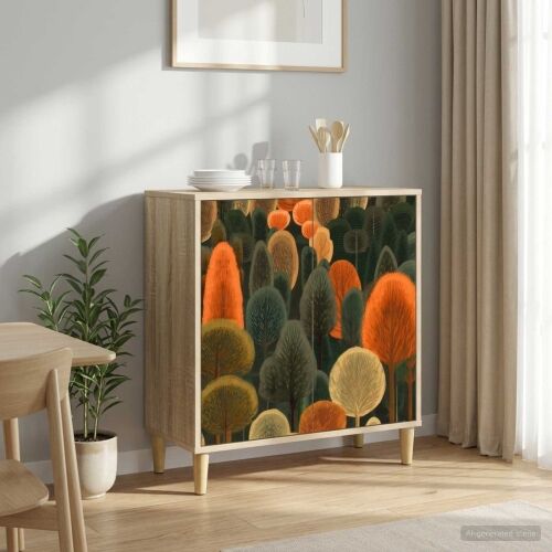 Kreveta ZAANDAM Sonoma 69 x 33 x 75 cm Konstruirano drvo - Print šume Cijena