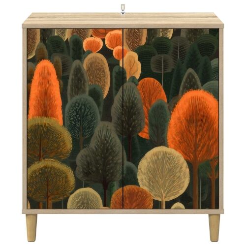 Kreveta ZAANDAM Sonoma 69 x 33 x 75 cm Konstruirano drvo - Print šume Cijena