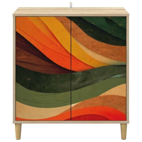 Kreveta BONN Sonoma 69 x 33 x 75 cm Konstruirano drvo - Retro valni uzorak Cijena