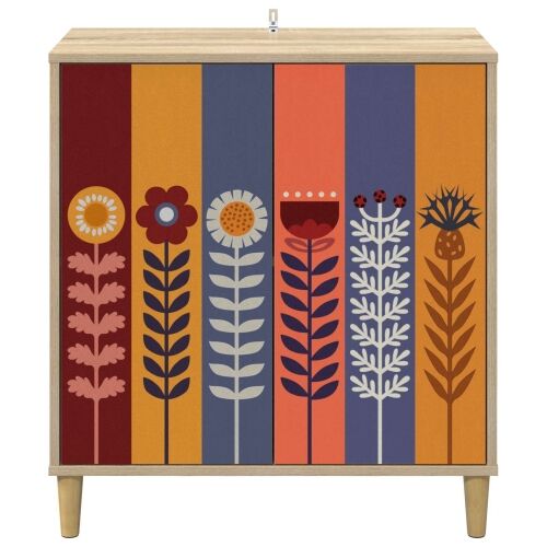 Kreveta ESSEN Sonoma 69 x 33 x 75 cm Konstruirano drvo - Uzorak suncokreta Cijena