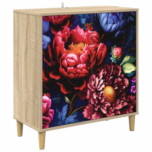 Kreveta KIEL Sonoma 69 x 33 x 75 cm Konstruirano drvo - Tamni cvjetni uzorak Cijena