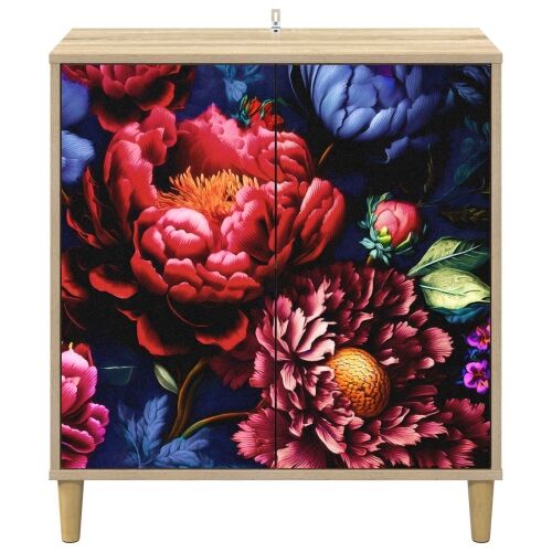 Kreveta KIEL Sonoma 69 x 33 x 75 cm Konstruirano drvo - Tamni cvjetni uzorak Cijena