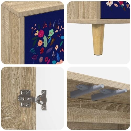 Kreveta MAINZ Sonoma 69 x 33 x 75 cm Konstruirano drvo - Cvjetni uzorak Cijena