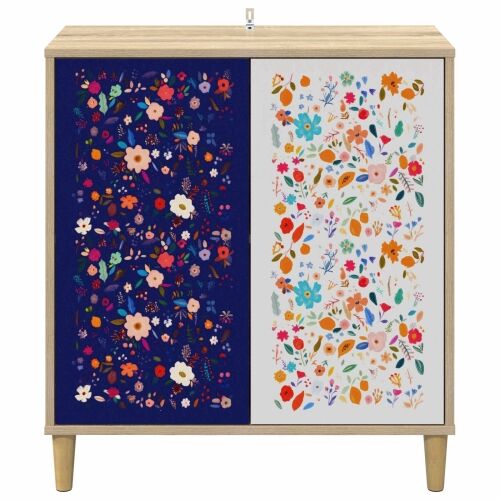 Kreveta MAINZ Sonoma 69 x 33 x 75 cm Konstruirano drvo - Cvjetni uzorak Cijena