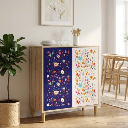 Kreveta MAINZ Sonoma 69 x 33 x 75 cm Konstruirano drvo - Cvjetni uzorak Cijena