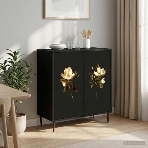 Kreveta BREMEN Crni hrast 69 x 33 x 76 cm Konstruirano drvo - Magnolijski uzorak Cijena