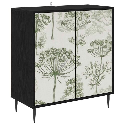 Kreveta GOTHA Crni hrast 69 x 33 x 76 cm Konstruirano drvo - Zeleni uzorak drveta Cijena