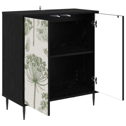 Kreveta GOTHA Crni hrast 69 x 33 x 76 cm Konstruirano drvo - Zeleni uzorak drveta Cijena