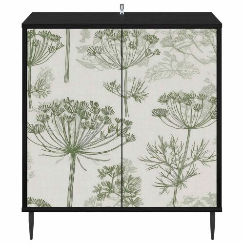 Kreveta GOTHA Crni hrast 69 x 33 x 76 cm Konstruirano drvo - Zeleni uzorak drveta Cijena