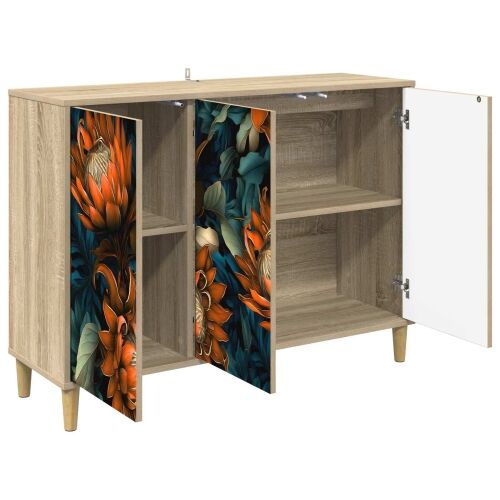 Kreveta LOCHEM Sonoma 102 x 33 x 75 cm Konstruirano drvo - Narančasti uzorak Cijena