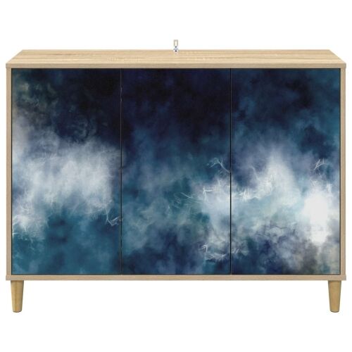 Kreveta RAALTE Sonoma 102 x 33 x 75 cm Konstruirano drvo - Plavi mramorni uzorak Cijena