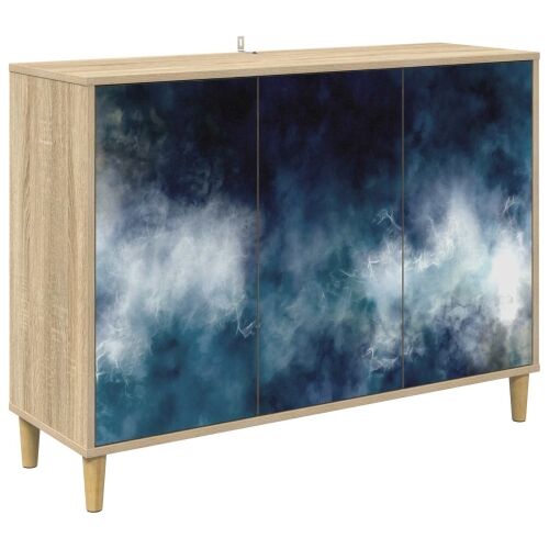 Kreveta RAALTE Sonoma 102 x 33 x 75 cm Konstruirano drvo - Plavi mramorni uzorak Cijena