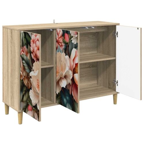 Kreveta BORNE Sonoma 102 x 33 x 75 cm Konstruirano drvo - Print lagane peonije Cijena