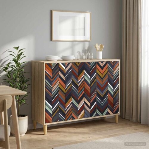 Kreveta OMMEN Sonoma 102 x 33 x 75 cm Konstruirano drvo - Geometrijski uzorak Cijena