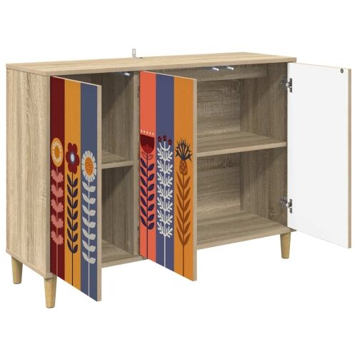 Kreveta ESSEN Sonoma 102 x 33 x 75 cm Konstruirano drvo - Uzorak suncokreta Cijena
