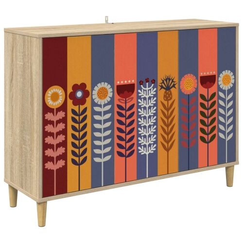 Kreveta ESSEN Sonoma 102 x 33 x 75 cm Konstruirano drvo - Uzorak suncokreta Cijena