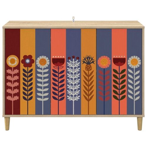 Kreveta ESSEN Sonoma 102 x 33 x 75 cm Konstruirano drvo - Uzorak suncokreta Cijena
