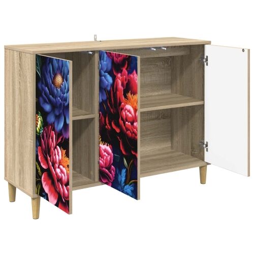 Kreveta KIEL Sonoma 102 x 33 x 75 cm Konstruirano drvo - Tamni cvjetni uzorak Cijena