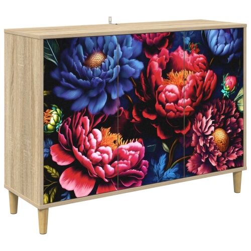 Kreveta KIEL Sonoma 102 x 33 x 75 cm Konstruirano drvo - Tamni cvjetni uzorak Cijena