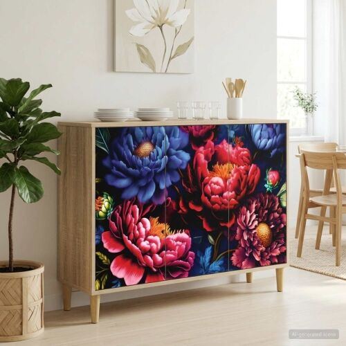 Kreveta KIEL Sonoma 102 x 33 x 75 cm Konstruirano drvo - Tamni cvjetni uzorak Cijena