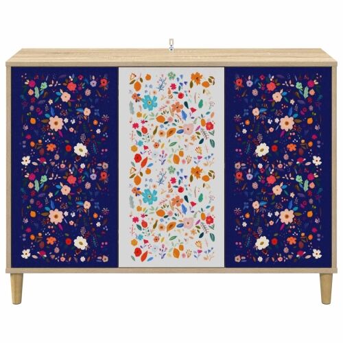 Kreveta MAINZ Sonoma 102 x 33 x 75 cm Konstruirano drvo - Cvjetni uzorak Cijena