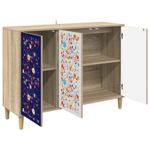 Kreveta MAINZ Sonoma 102 x 33 x 75 cm Konstruirano drvo - Cvjetni uzorak Cijena