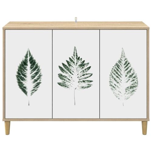 Kreveta HANAU Sonoma 102 x 33 x 75 cm Konstruirano drvo - Zeleni uzorak lišća Cijena
