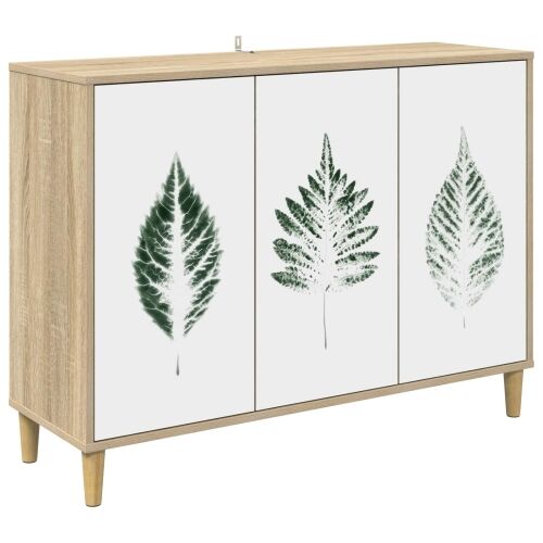 Kreveta HANAU Sonoma 102 x 33 x 75 cm Konstruirano drvo - Zeleni uzorak lišća Cijena