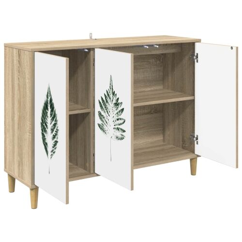 Kreveta HANAU Sonoma 102 x 33 x 75 cm Konstruirano drvo - Zeleni uzorak lišća Cijena