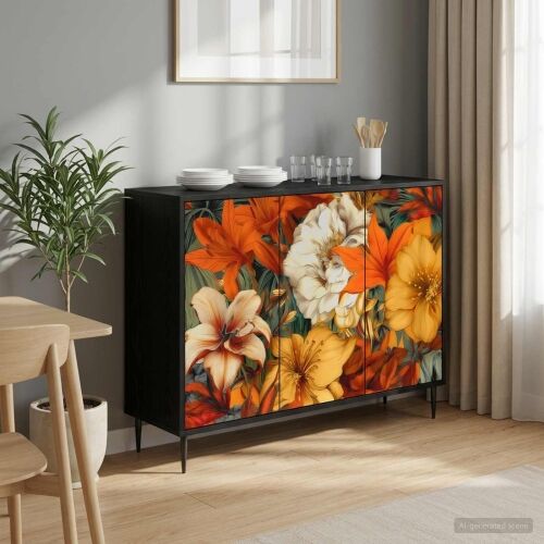 Kreveta GENNEP Crni hrast 102 x 33 x 76 cm Konstruirano drvo - Print ljiljana Cijena