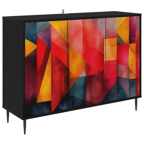 Kreveta HEESCH Crni hrast 102 x 33 x 76 cm Konstruirano drvo - Tiskanje boja Cijena