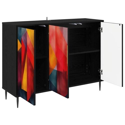 Kreveta HEESCH Crni hrast 102 x 33 x 76 cm Konstruirano drvo - Tiskanje boja Cijena