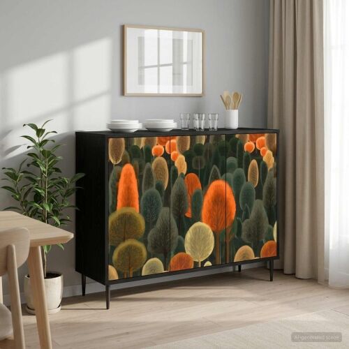 Kreveta ZAANDAM Crni hrast 102 x 33 x 76 cm Konstruirano drvo - Print šume Cijena