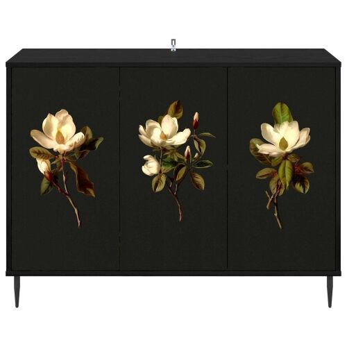Kreveta BREMEN Crni hrast 102 x 33 x 76 cm Konstruirano drvo - Magnolijski uzorak Cijena