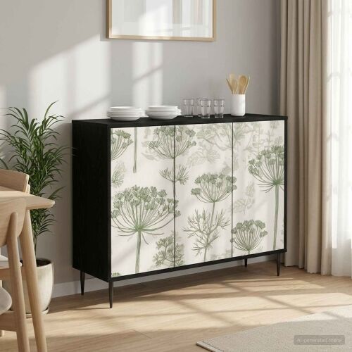 Kreveta GOTHA Crni hrast 102 x 33 x 76 cm Konstruirano drvo - Zeleni uzorak drveta Cijena