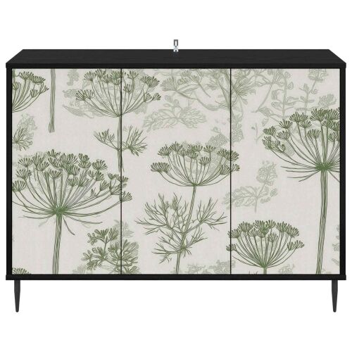 Kreveta GOTHA Crni hrast 102 x 33 x 76 cm Konstruirano drvo - Zeleni uzorak drveta Cijena