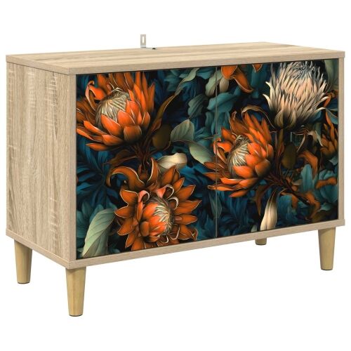 TV ormar LOCHEM 69 x 33 x 50 cm Sonoma Konstruirano drvo - Narančasti uzorak Cijena