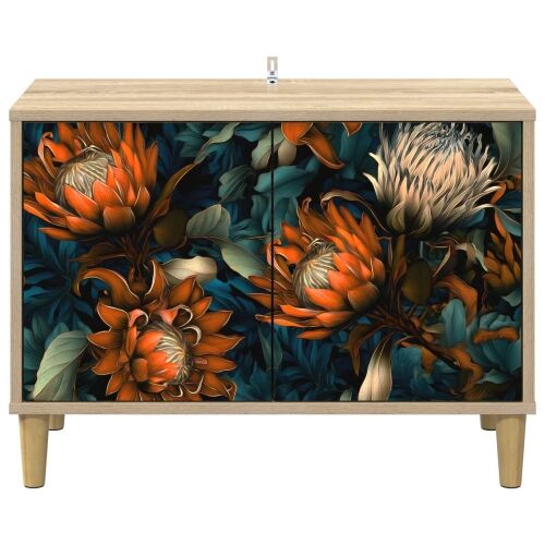 TV ormar LOCHEM 69 x 33 x 50 cm Sonoma Konstruirano drvo - Narančasti uzorak Cijena
