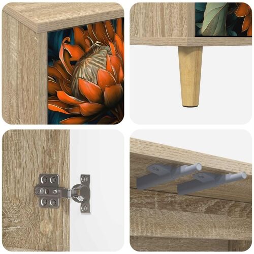 TV ormar LOCHEM 69 x 33 x 50 cm Sonoma Konstruirano drvo - Narančasti uzorak Cijena