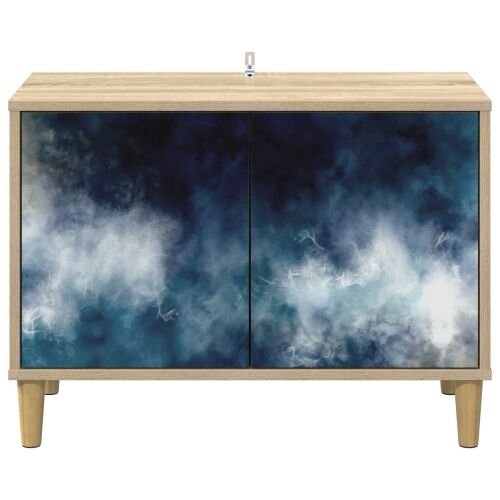 TV ormar RAALTE 69 x 33 x 50 cm Sonoma Konstruirano drvo - Plavi mramorni uzorak Cijena