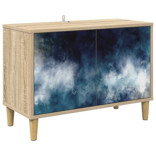 TV ormar RAALTE 69 x 33 x 50 cm Sonoma Konstruirano drvo - Plavi mramorni uzorak Cijena