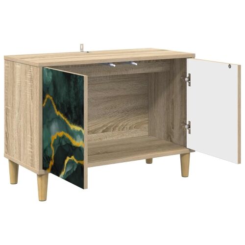 TV ormar WIJHE 69 x 33 x 50 cm Sonoma Konstruirano drvo - Tirkizni mramorni uzorak Cijena