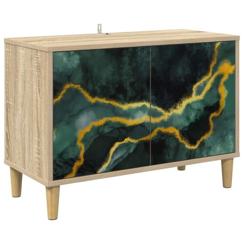 TV ormar WIJHE 69 x 33 x 50 cm Sonoma Konstruirano drvo - Tirkizni mramorni uzorak Cijena