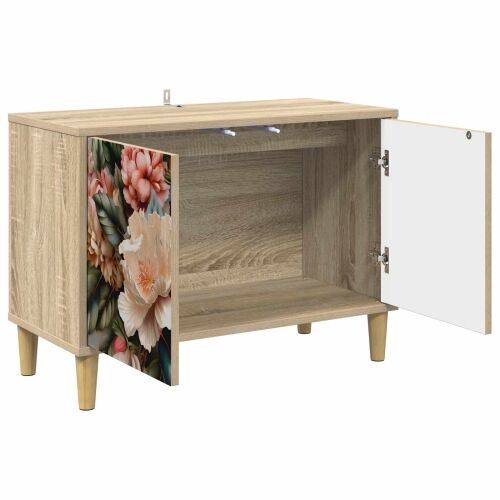TV ormar BORNE 69 x 33 x 50 cm Sonoma Konstruirano drvo - Print lagane peonije Cijena