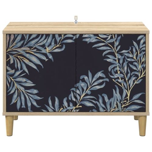 TV ormar DOKKUM 69 x 33 x 50 cm Sonoma Konstruirano drvo - Plavi afti uzorak Cijena